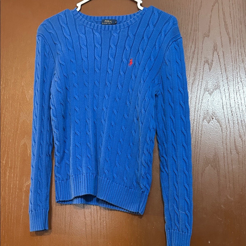 Polo by Ralph Lauren Women's Vibrant Blue Cable Knit Sweater